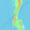 Topografische Karte จังหวัดระนอง, Höhe, Relief