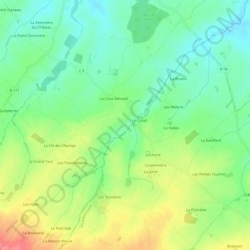 Topografische Karte Le Corail, Höhe, Relief