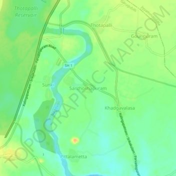 Topografische Karte Santhoshapuram, Höhe, Relief