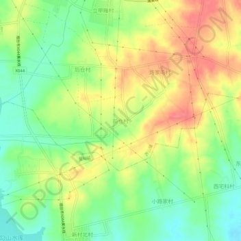 Topografische Karte 前仓村, Höhe, Relief