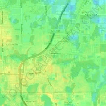 Topografische Karte Gabriella, Höhe, Relief