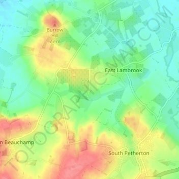 Topografische Karte Mid Lambrook, Höhe, Relief