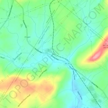Topografische Karte Palm, Höhe, Relief