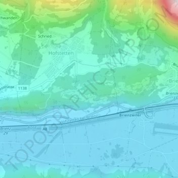 Topografische Karte Ballenberg, Höhe, Relief