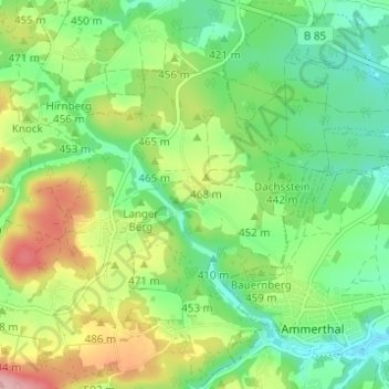 Topografische Karte Dietersberg, Höhe, Relief