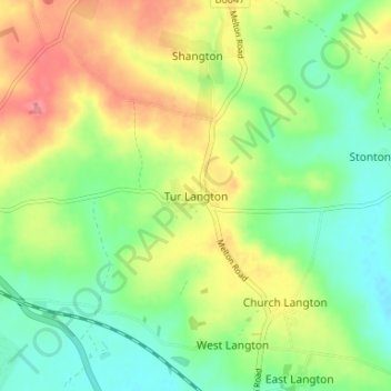 Topografische Karte Tur Langton, Höhe, Relief