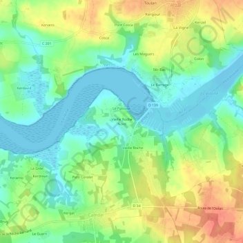 Topografische Karte Vieille Roche Nord, Höhe, Relief