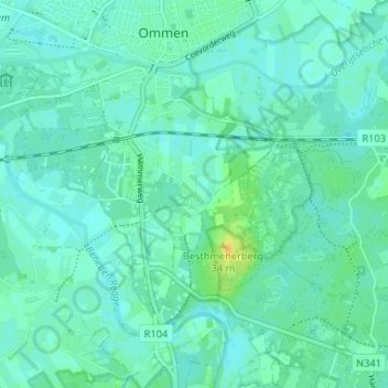 Topografische Karte Besthmen, Höhe, Relief