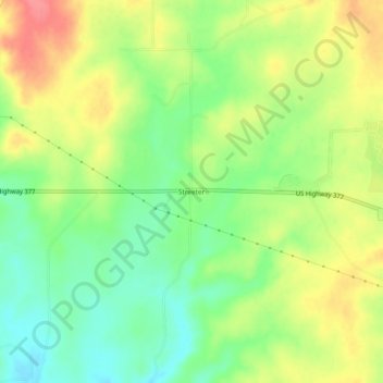 Topografische Karte Streeter, Höhe, Relief