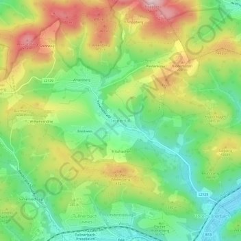 Topografische Karte Irenental, Höhe, Relief