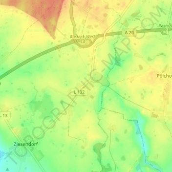 Topografische Karte Buchholz, Höhe, Relief