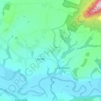 Topografische Karte Garmston, Höhe, Relief