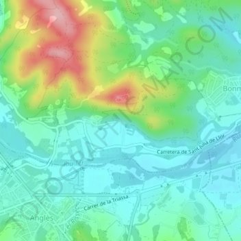 Topografische Karte Sant Julià, Höhe, Relief