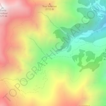 Topografische Karte Giasset, Höhe, Relief