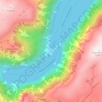 Topografische Karte Finnen, Höhe, Relief