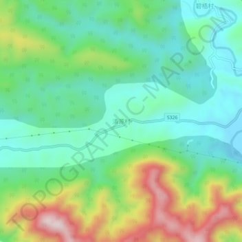 Topografische Karte 清源村, Höhe, Relief