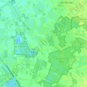 Topografische Karte Grotel, Höhe, Relief