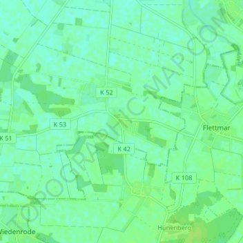 Topografische Karte Hohnebostel, Höhe, Relief