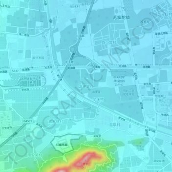 Topografische Karte 高里掌村, Höhe, Relief