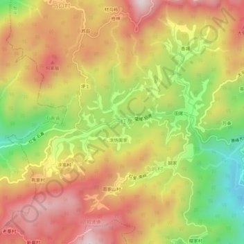 Topografische Karte 红星村, Höhe, Relief
