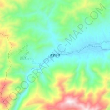 Topografische Karte 骆家坝镇, Höhe, Relief
