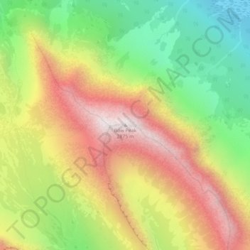 Topografische Karte Bow Peak, Höhe, Relief