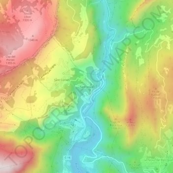 Topografische Karte Sant Josep, Höhe, Relief