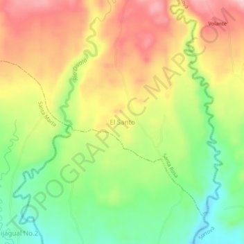 Topografische Karte El Santo, Höhe, Relief