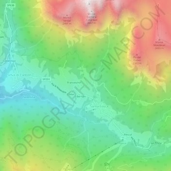 Topografische Karte L'Andria, Höhe, Relief