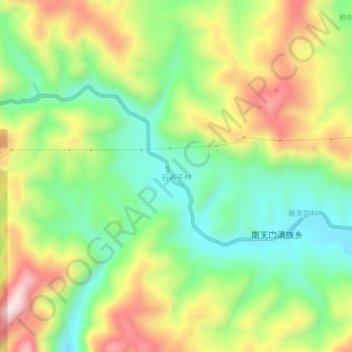 Topografische Karte 石庙子村, Höhe, Relief