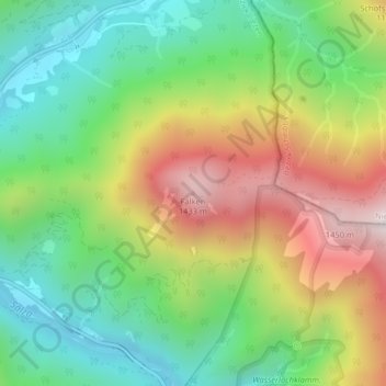 Topografische Karte Falken, Höhe, Relief