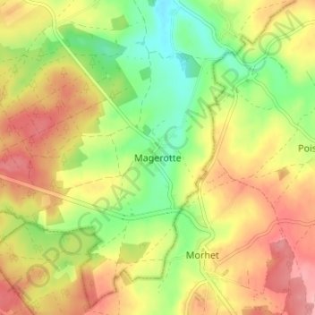 Topografische Karte Magerotte, Höhe, Relief