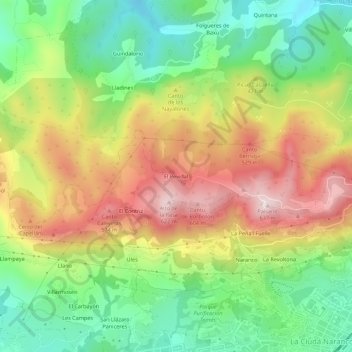 Topografische Karte El Pevidal, Höhe, Relief