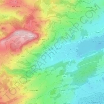 Topografische Karte Niedersonthofen, Höhe, Relief