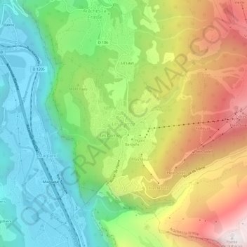 Topografische Karte Les Carroz, Höhe, Relief