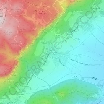 Topografische Karte Maiersdorf, Höhe, Relief