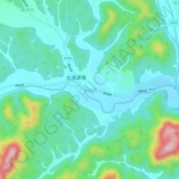 Topografische Karte 青云村, Höhe, Relief