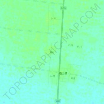 Topografische Karte 黄村, Höhe, Relief