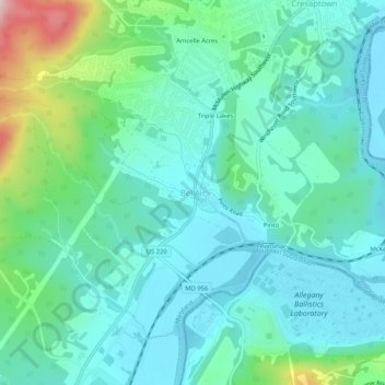 Topografische Karte Bel Air, Höhe, Relief