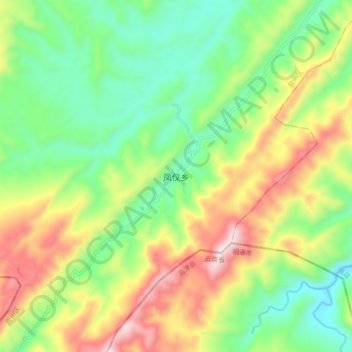 Topografische Karte 凤仪乡, Höhe, Relief