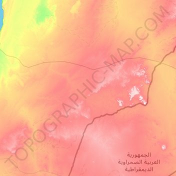 Topografische Karte Westsahara, Höhe, Relief