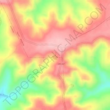 Topografische Karte Monte Vídio, Höhe, Relief