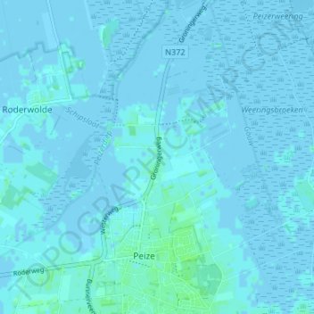 Topografische Karte Peizerwold, Höhe, Relief