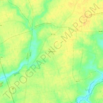 Topografische Karte Sermaise, Höhe, Relief