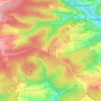 Topografische Karte Hummelmarter, Höhe, Relief
