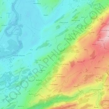 Topografische Karte Ottacker, Höhe, Relief