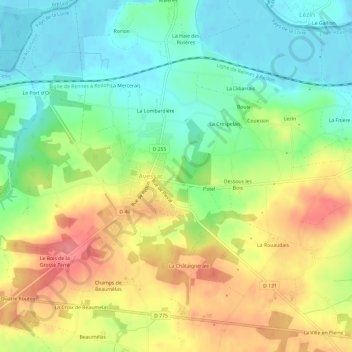 Topografische Karte Le Saut du Chevreuil, Höhe, Relief