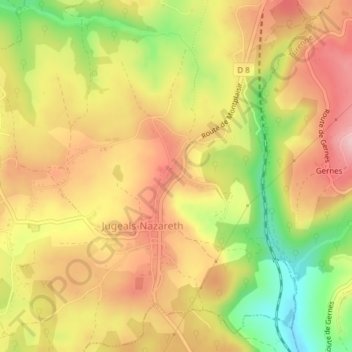 Topografische Karte Logne, Höhe, Relief