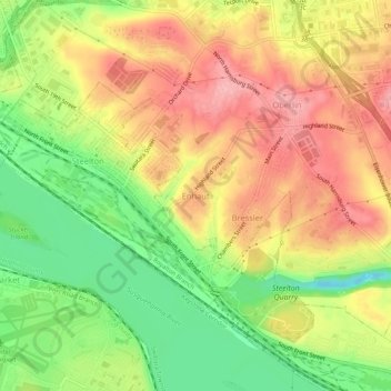 Topografische Karte Enhaut, Höhe, Relief