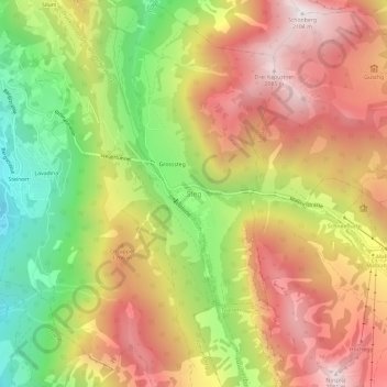 Topografische Karte Steg, Höhe, Relief